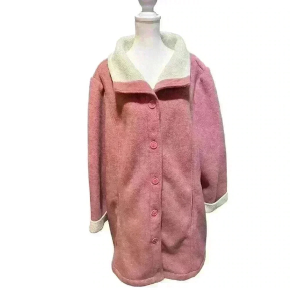 d & co Denim + Company Size 2X Peacoat Pink Button Up Very Soft 5 Buttons Long - Picture 1 of 8